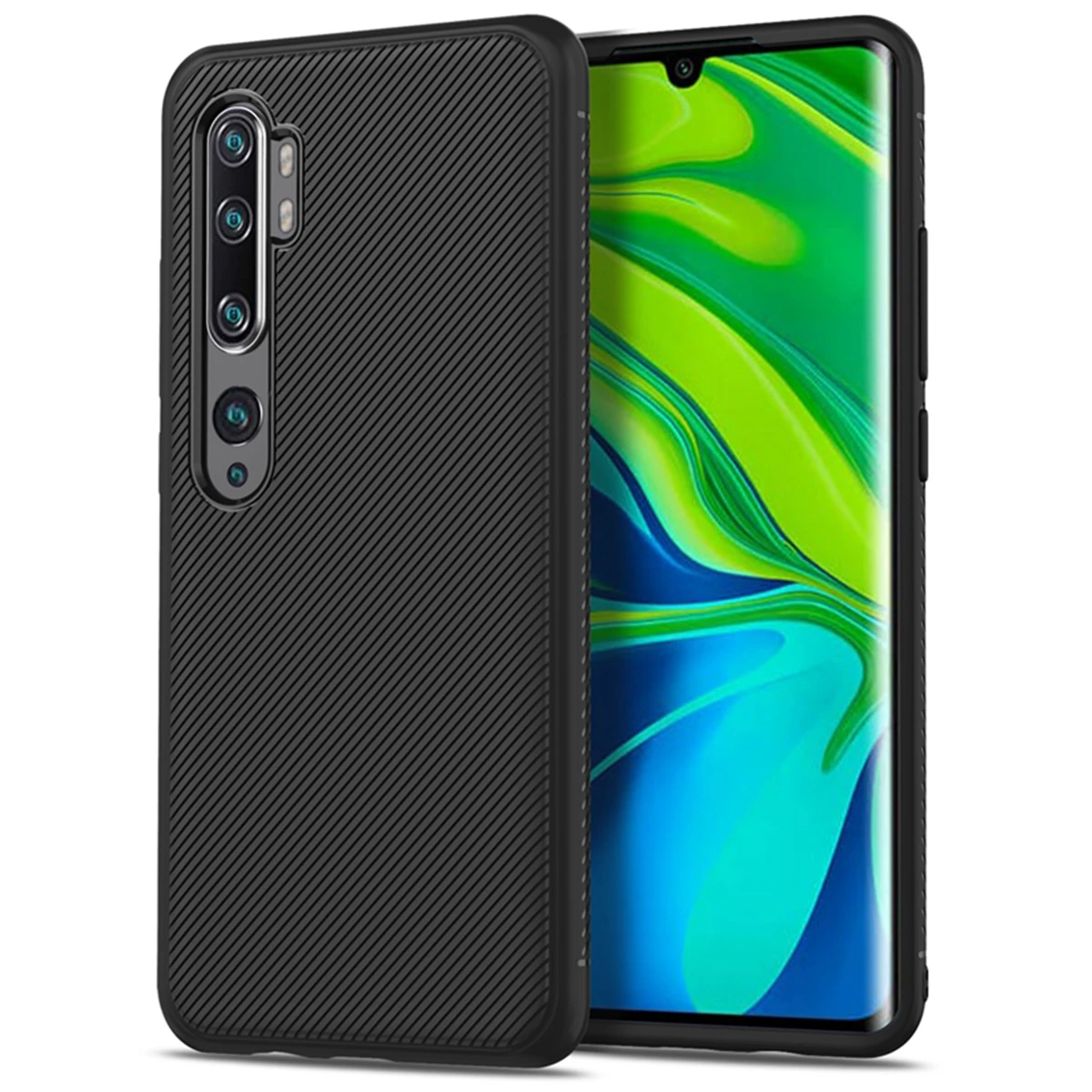 Чехол для Xiaomi Mi CC9 Pro силиконовая текстура углеродное волокно защита от царапин