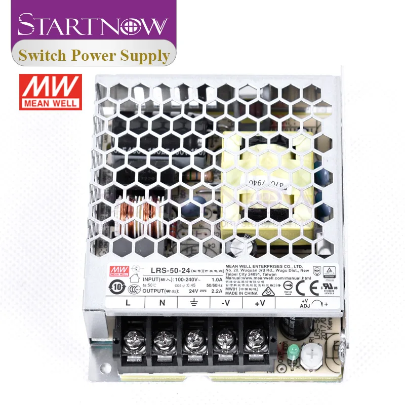 Startnow LRS-50-24 переключатель питания AC DC 24V 2.2A 50W Тайвань импульсный источник Meanwell для