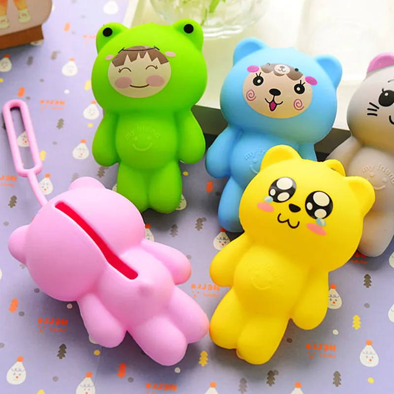 

Bear Coin Purse Silicone Animal Small Coin Purse Lady Key Bag Purse Children Gift Prize Package Earphone Bags Key Holder Keyring