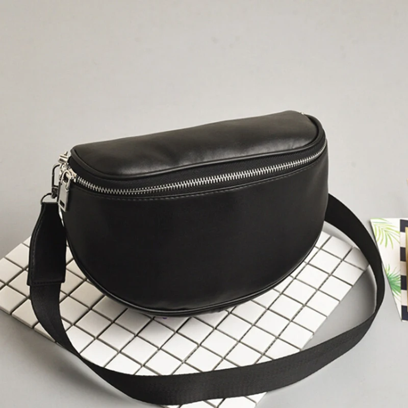 Черная сумка мессенджер модная повседневная на плечо молнии нагрудная Сумка