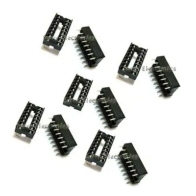 

10PCS 16pin DIP IC socket adapter welding type socket pitch double wipe contacts electronic accessories compatible board