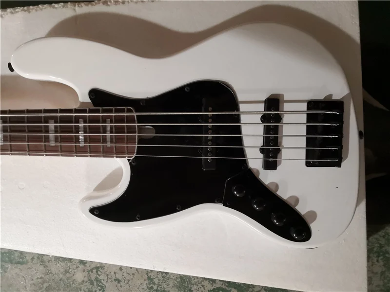

factory custom new white left-handed 5 strings Jazz bass Guitar Active pickups red left-handed 4 strings in stock 62