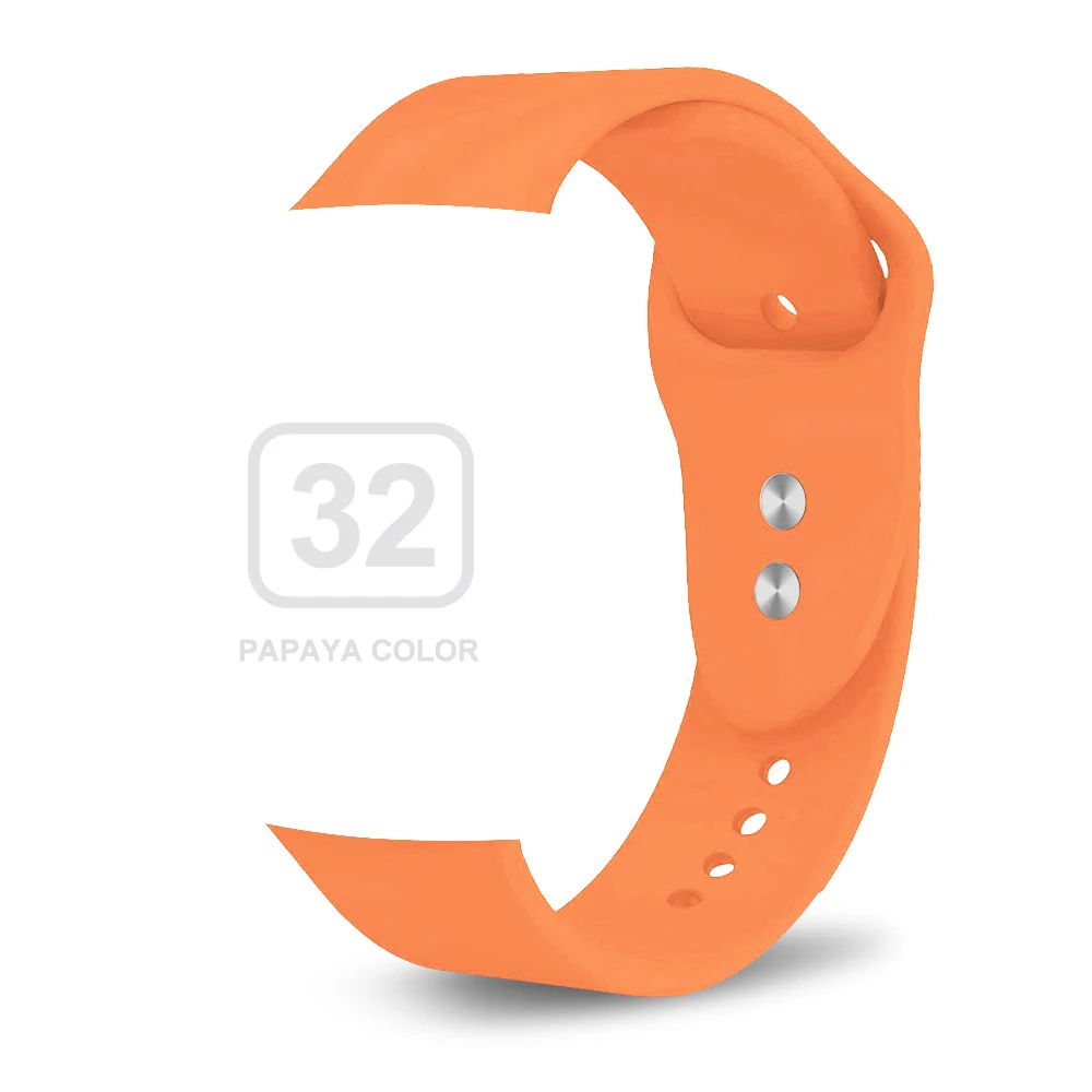 Мягкий силиконовый сменный спортивный ремешок для 38 мм Apple Watch Series1 2 3 4 5 42 мм наручный браслет ремешок для iWatch Sports Edition - Цвет ремешка: Papaya