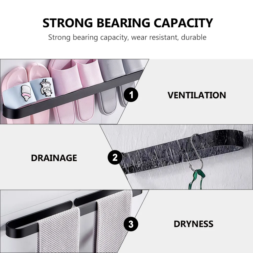 

Traditional Bathroom Towel Bar Aluminium Alloy Towel Holder Hanger Organizer