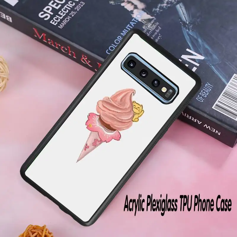 

Luxury creative cute ice cream Phone Case Acrylic Plexiglass TPU For Samsung Galaxy S8 S9 S10 s10e S20 PLUS ULTRA S6edge