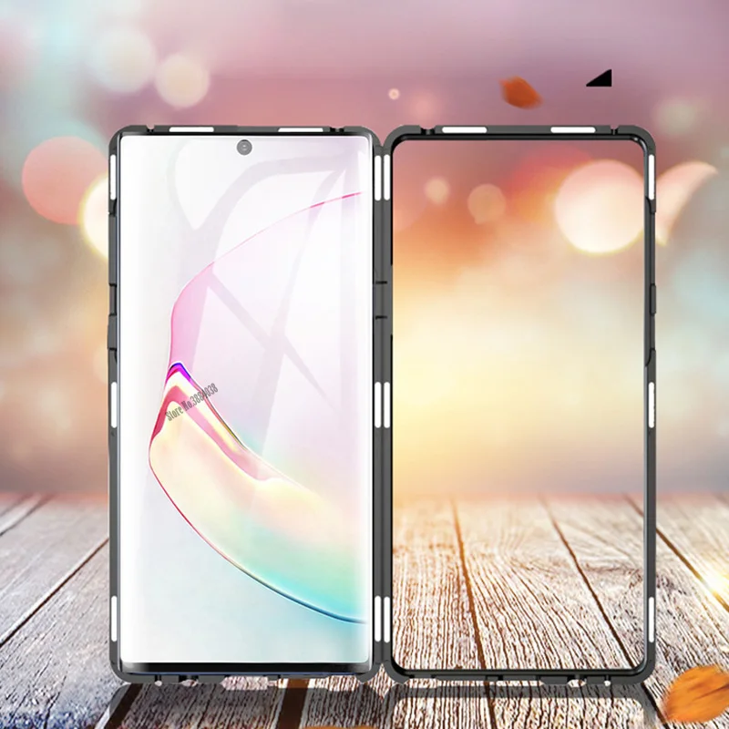 Металлический магнитный адсорбционный чехол для Samsung Galaxy Note 10 Pro 9 8 закаленное