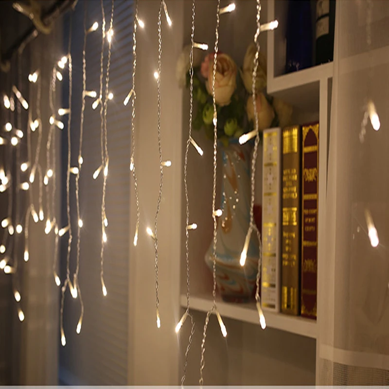 DCOO, 4*0,6 м, занавески, сосулька, гирлянды, 96Led, 8 режимов, свисают, водонепроницаемые, Рождественские огни, наружное украшение, вечерние, для сада, сцены