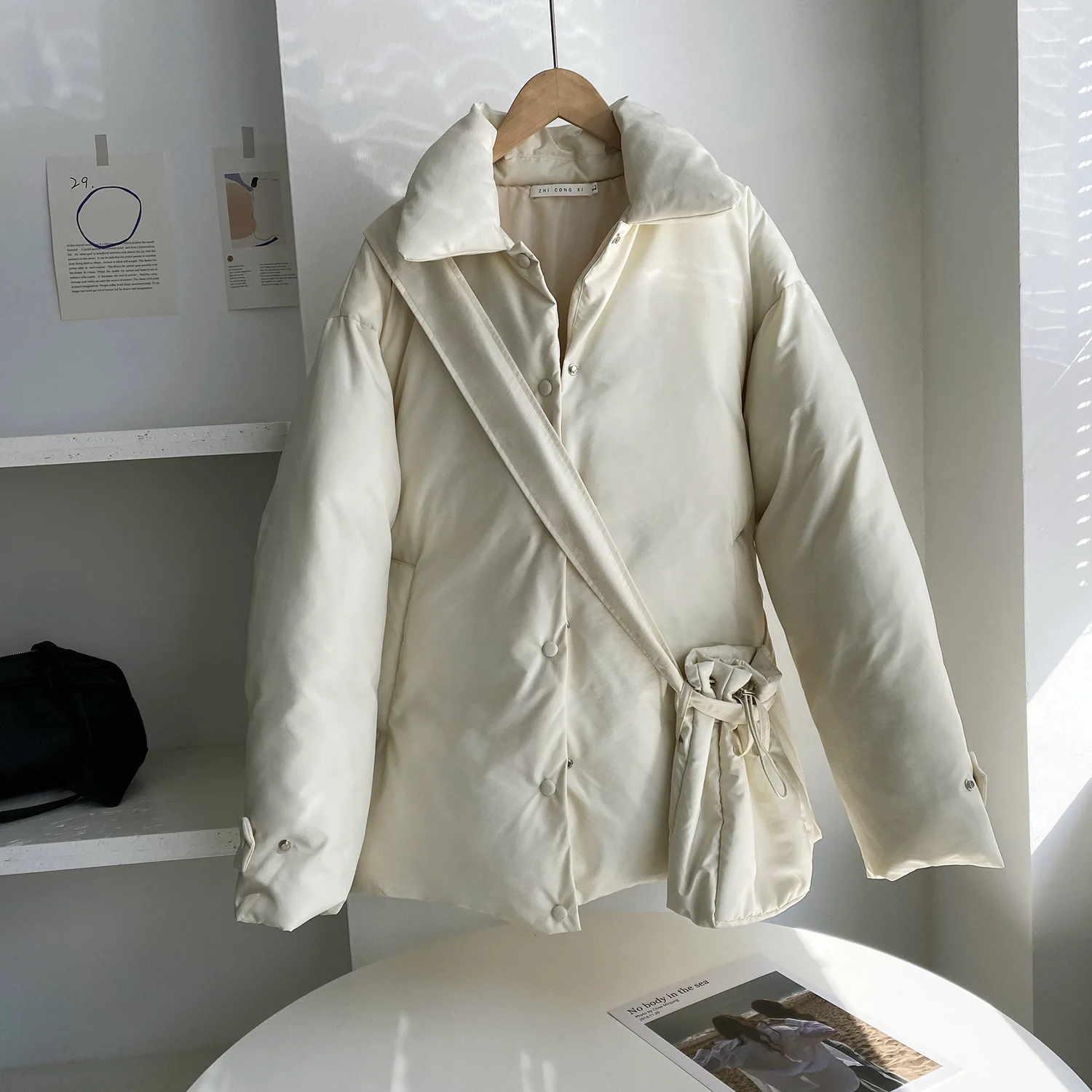 

Fashionable Korean Version Stand Collar Autumn Winter Jacket Women 2021 New Oversized Thick Bread Coat Female Chic Down Parka