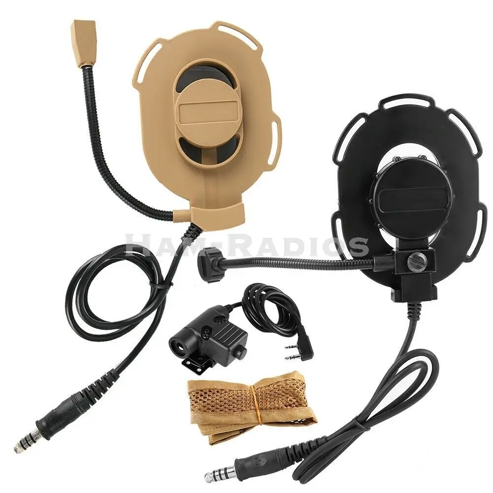 Black Tactical Bowman Walkie Talkie Earpiece Headset  U94 PTT Elite II Z Single