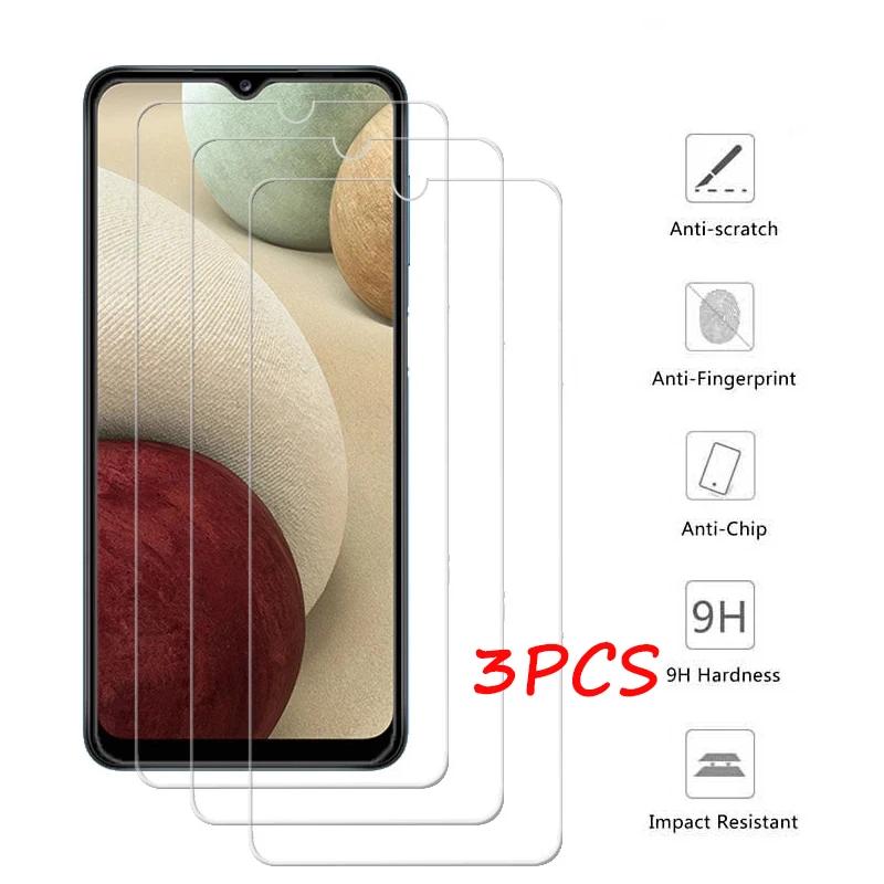 

3Pcs On for samsung galaxy a12 tempered glass for samsung a12 a 12 2021 screen protector samsun galaxi a 12 protective glas film