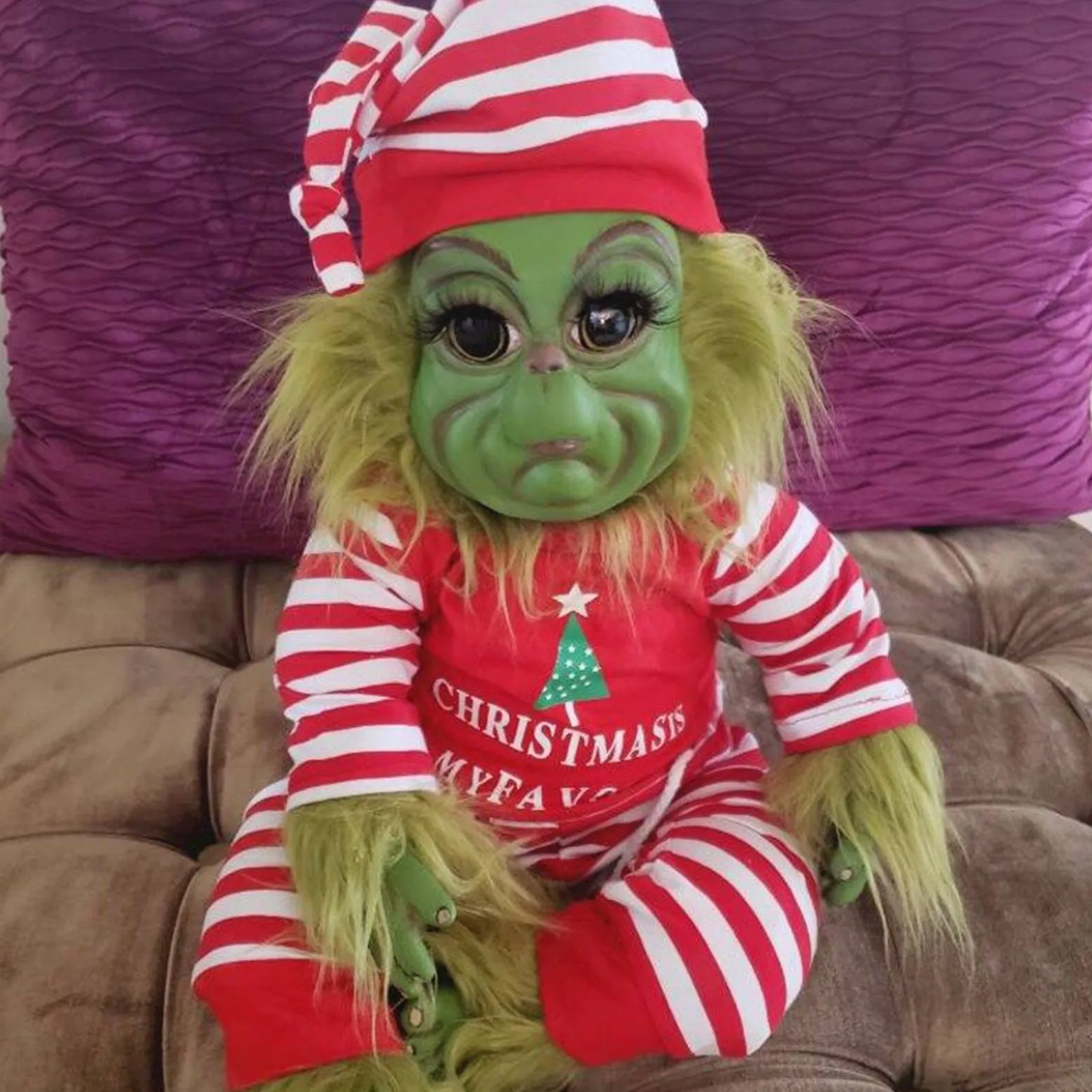 

Christmas Grinch Doll, 20 cm Christmas Grinch Baby Stuffed Plush Toy, 2ifelike Grinch Doll, Christmas Cute Doll Toy, Xmas Gifts