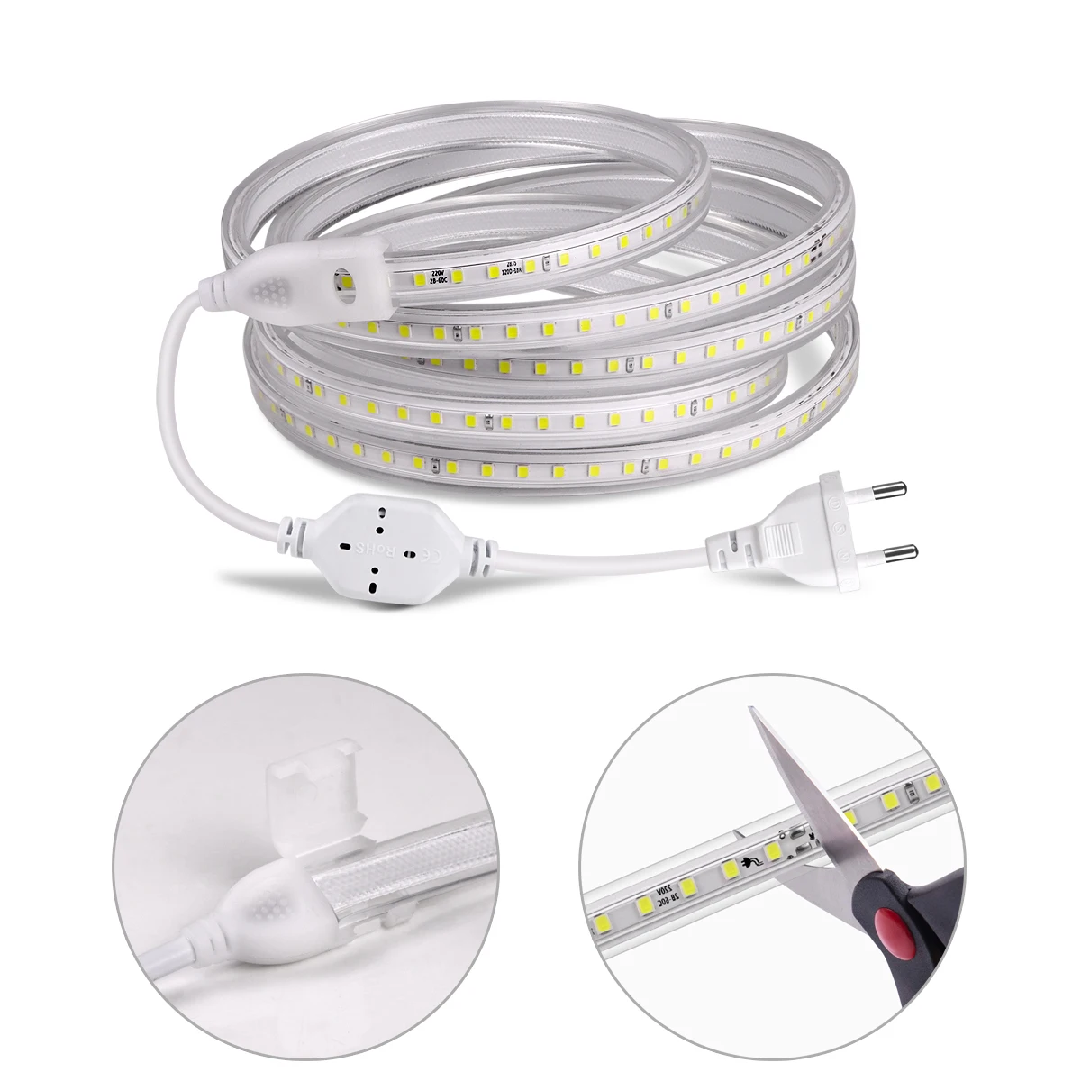 120 LEDs/m High Bright LED Strip Light 2835 SMD 110V US Plug 220V EU Indoor Outdoor Lighting Room Decoration Lamp | Лампы и освещение
