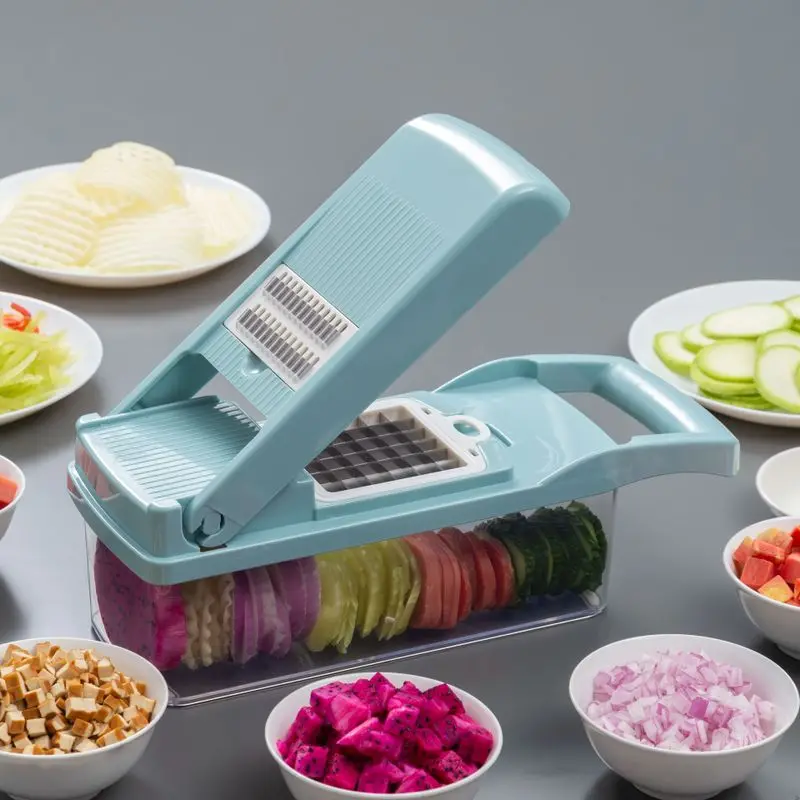 

Multifunctional Vegetable Cutter Fruit Slicer Grater Shredders Drain Basket Slicers 8 In 1 Gadgets Kitchen Accessories