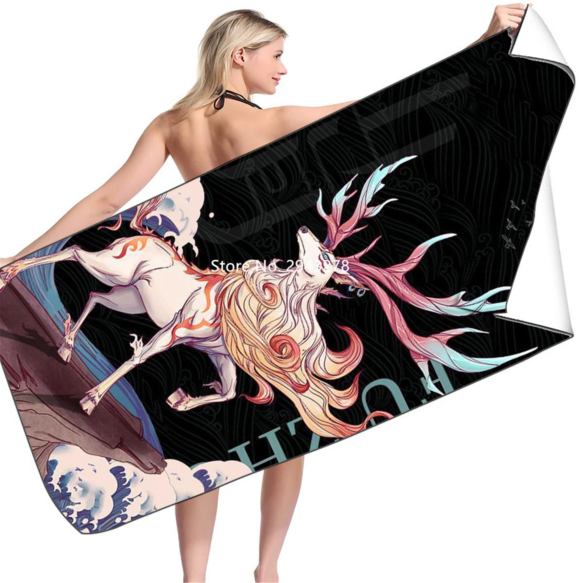 

Animals Mountains and Seas Beach Towel Adult Children Beach Swimming Fitness Shower Household Thermal Blanket Easy To Carry