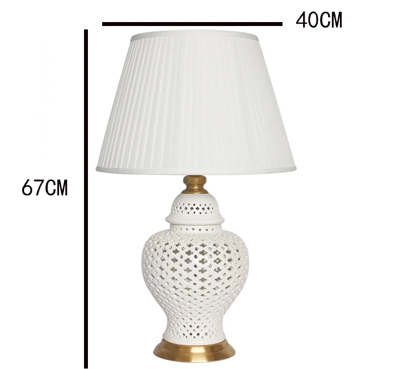 

Retro Hollow Diamond Ceramic Table Lamp For Decor Bedroom Bedside Living Room Hotel Table Light Porcelain Decor Lamp Abajur Led