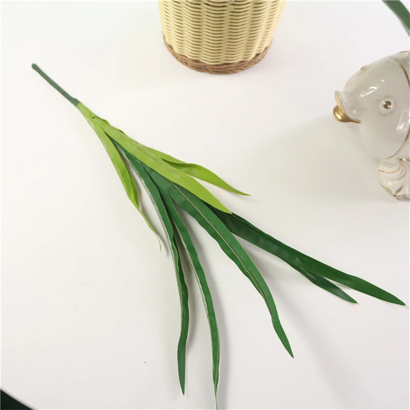 1 шт Искусственный искусственная Орхидея пластиковые зеленые листья flores Цветы DIY