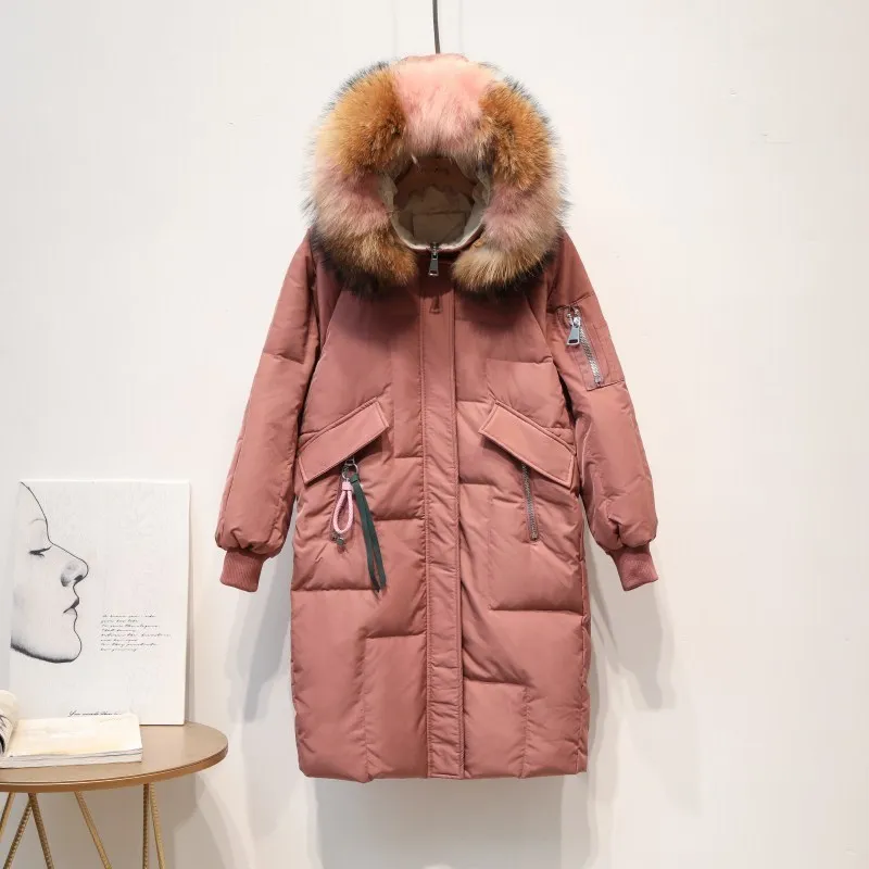 Зимнее пальто женская куртка 90% на белом утином пуху женский пуховик с воротником