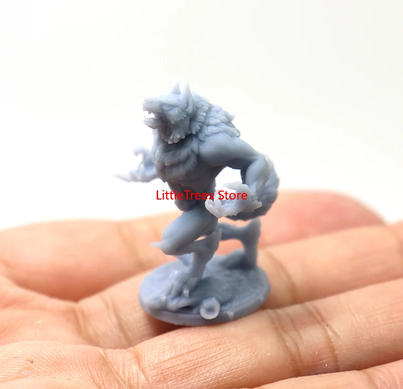 

32mm 56mm Resin Model Werewolf Werewolves Warrior Fantasy 3D Print Figure Sculpture DW-001
