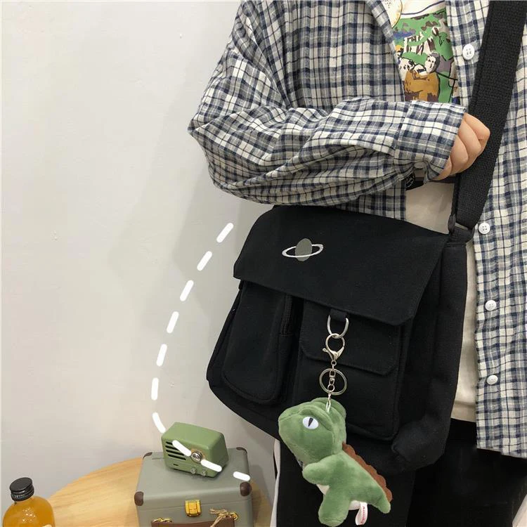 

Planet Pattern Japanese Street Diagonal Cross Bag Large Capacity Harajuku Shoulder Couple Bag Vintage Women's Y2k ​Messenger Bag