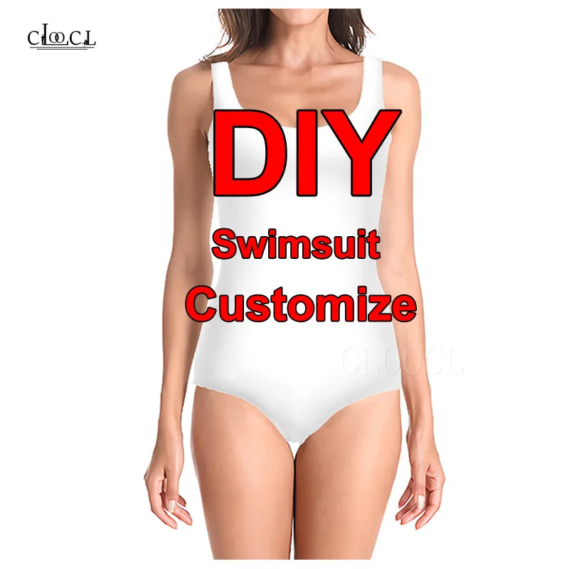 DIY Customize One-Piece Swimsuit Women Animal/Photo/Star/Anime/Flower 3D Print Sleeveless Sexy Swimwear Summer Beach Swimsuits | Спорт и