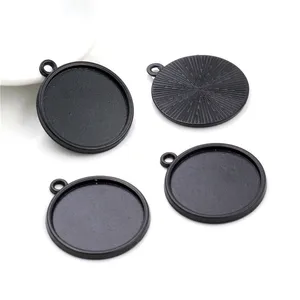 10 шт 20 мм Внутренний размер черный классический стиль Кабошон База Установка Подвески Кулон (D1-01)
