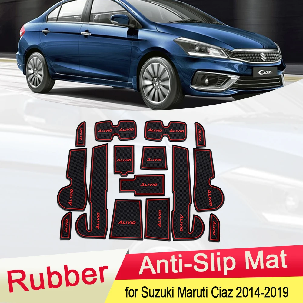 Для Suzuki Maruti Ciaz 2014 ~ 2019 резиновый противоскользящий коврик для двери паз