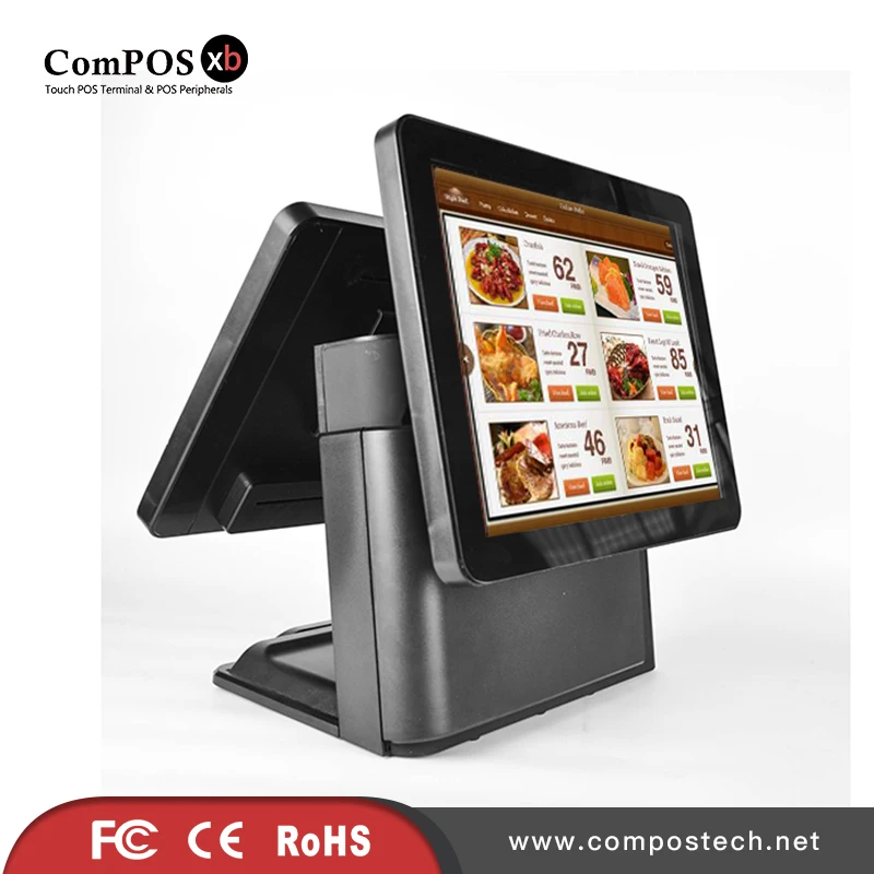 Высокое качество касания pos машина 15 дюймов dualscreen Компьютер для продажи |