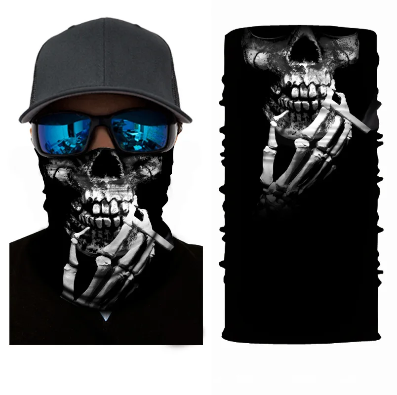

Оптовая продажа, 3d-маска для лица с черепом, бесшовный волшебный шарф, шейный платок, маска для лица для мотоцикла, рыбалки, велосипеда, катан...