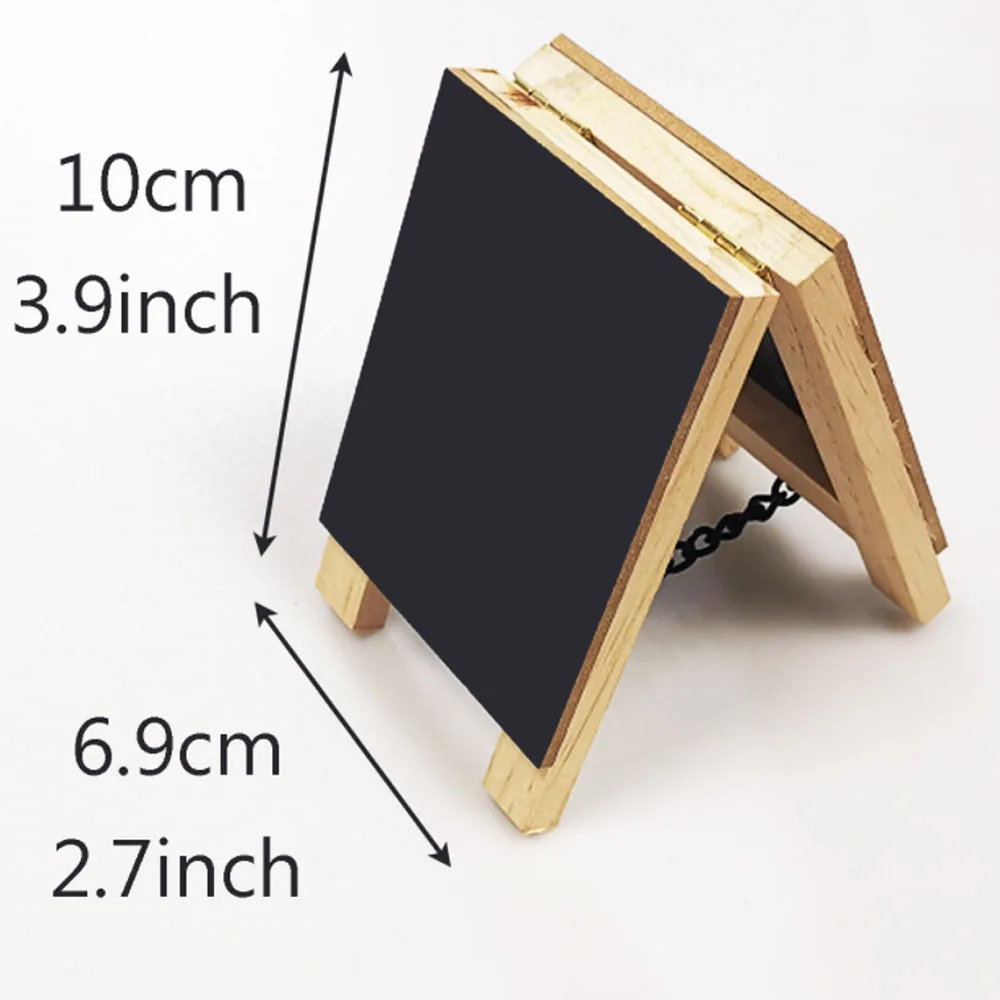 

2PCS 10CM Mini Double-Sided Ad. Post Movable hinges Tablet Graffiti Blackboard Wooden Home Hotel window Show Prop