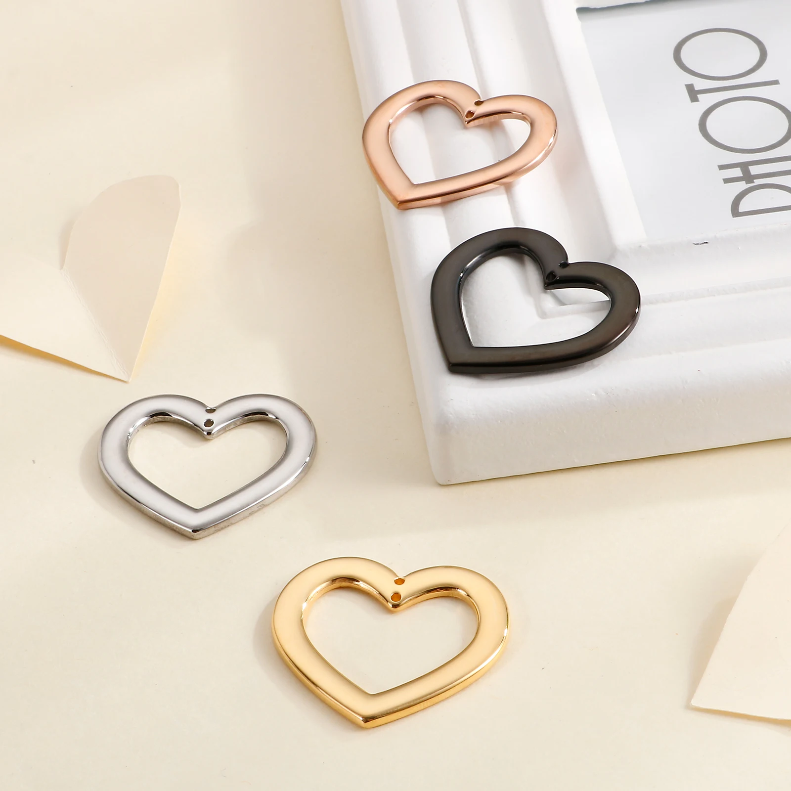 100% нержавеющая сталь полированная бирка в форме сердца подвеска для браслета