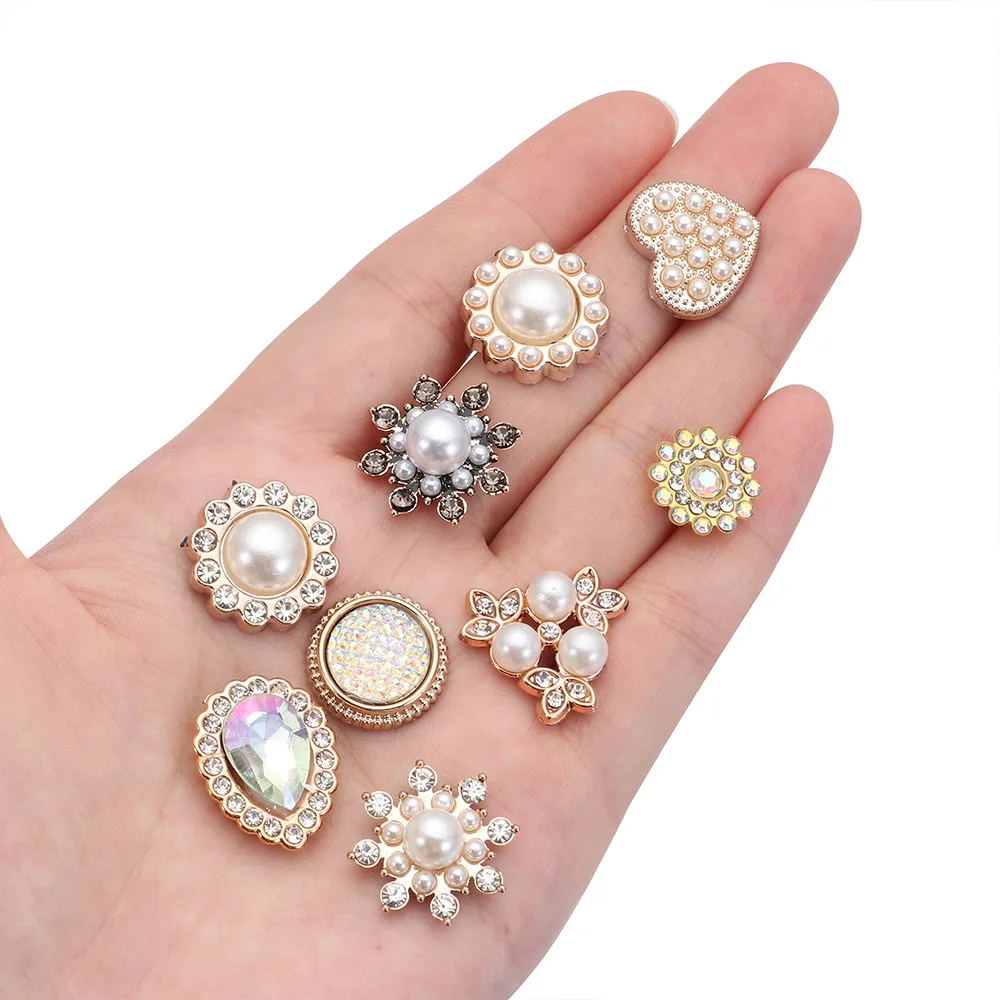 Фото 10PCS Flower Rhinestone Buttons Flatback Plating Pearl Hairpin Decoration DIY Craft Apparel Sewing Accessories For Clothes Bag Дом и сад 10PCS Flower Rhinestone Buttons Flatback Plating Pearl Hairpin Decoration DIY Craft Apparel Sewing Accessories For Clothes Bag Дом и сад
