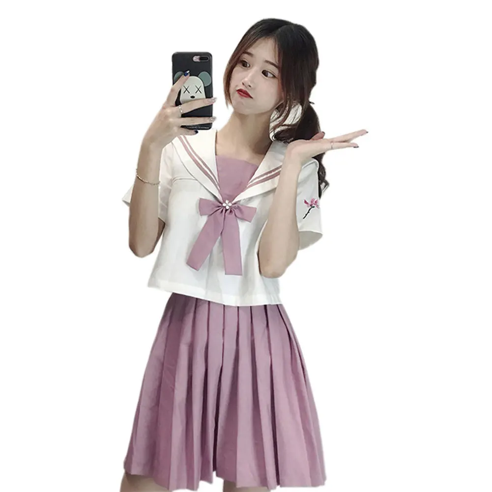 JK Униформа японский костюм моряка вышивка школьная форма косплей студент Jk