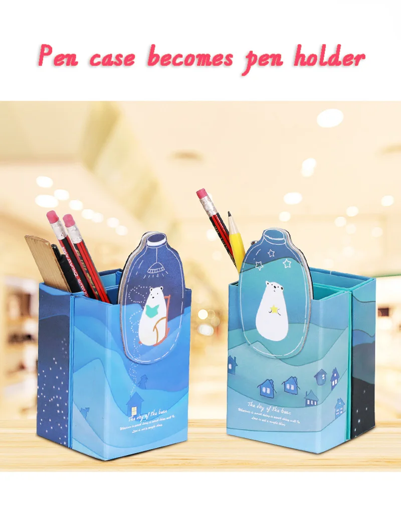 Креативный пенал большой емкости многофункциональный портативный подставка для