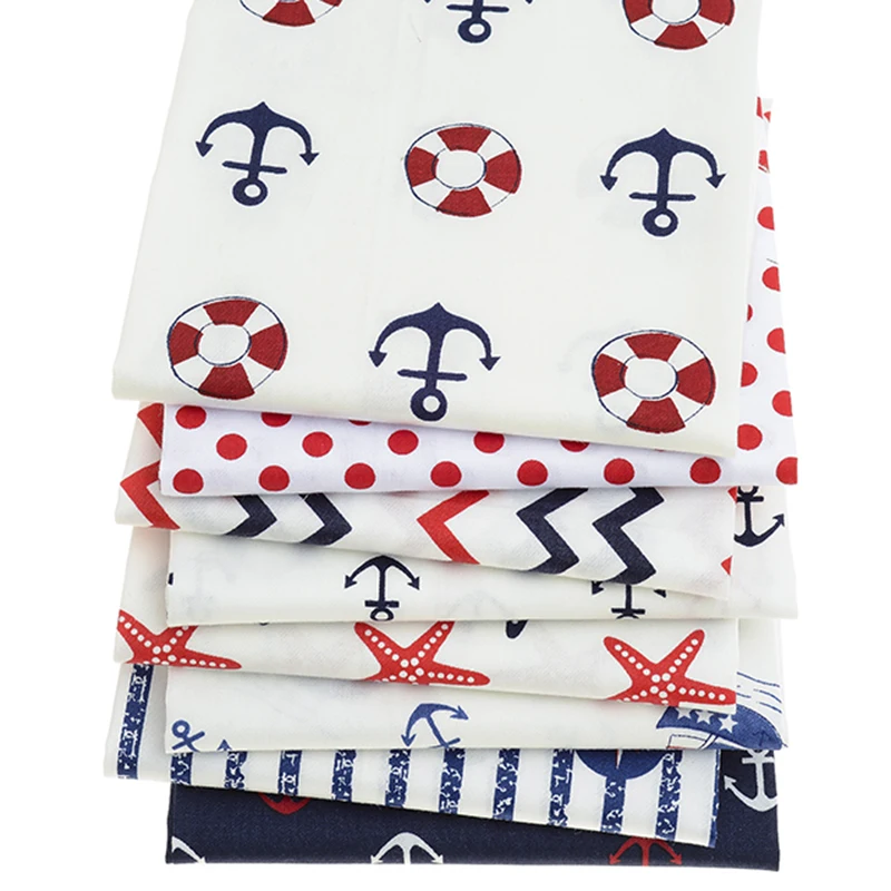 

8 pcs/lot,40CMX50CM Navy Cotton Cloth Printed Twill Cotton Fabric,Patchwork Cloth,DIY Sewing Quilting Material For Baby&Children