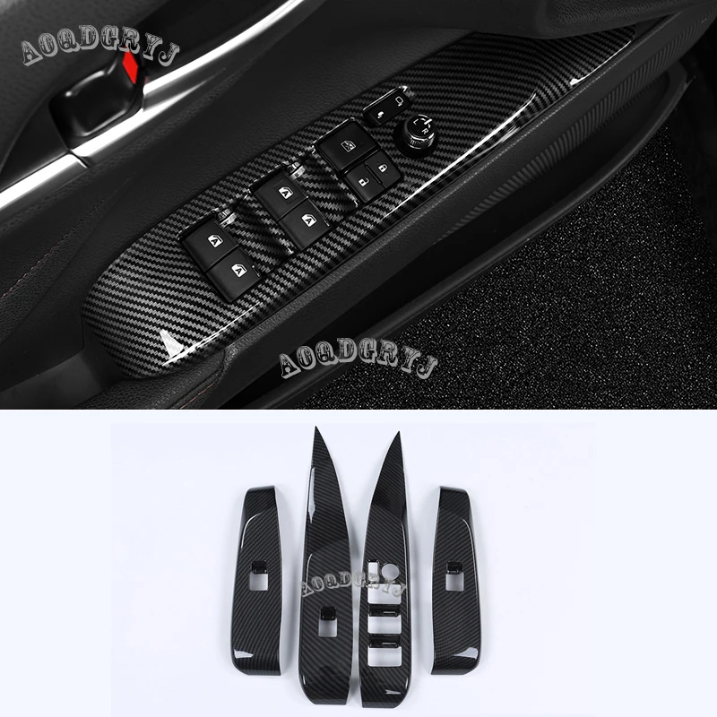 

4 шт., панель переключателя для Toyota Camry 2018 Cabron Fider Look & Peach Wood ABS Grain