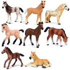 Классическая Коллекционная искусственная игрушка, модель лошади разных цветов, фигурка, ПВХ игрушка, развивающий игровой набор для детей