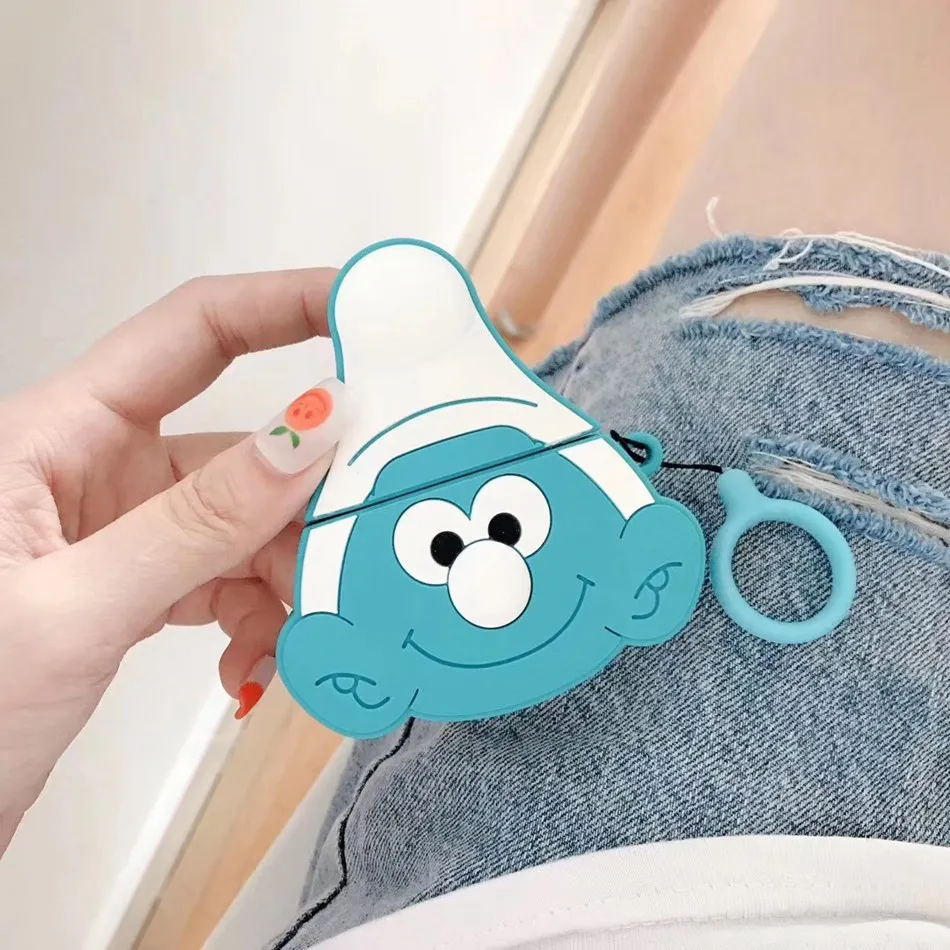 Симпатичные Bluetooth беспроводные наушники чехол для AirPods 2 чехол силиконовый медведь мультфильм чехол для Apple Air Pods чехол аксессуары ремешок - Цвет: 669