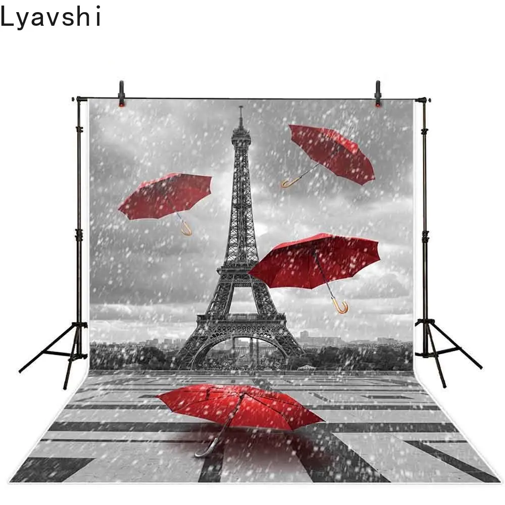 

Lyavshi фон для фотостудии с изображением дождя зонта Эйфелевой башни