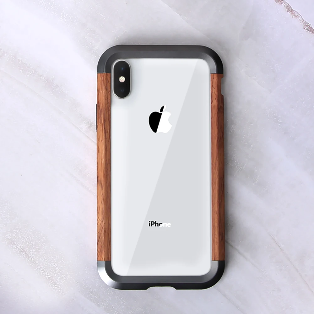 GOOYIYO Роскошный Металлический Оригинальный Деревянный чехол для iPhone X XS Max рамка