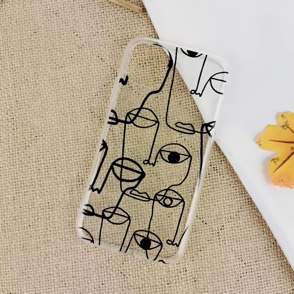 

Funny Cartoon Phone Case For iphone X XS XR 11Pro Max 6 6S 7 8 Plus Abstract Clear TPU Soft vogue Coque For iphone 11 Cases