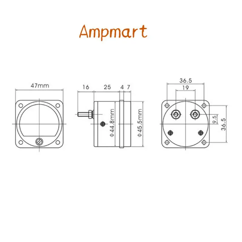 Ampmart 1pc SO45 Panel Meter DC 100MV Black for 300B 2A3 845 Tube Amplifier | Speaker Accessories