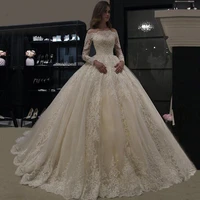 luxury lace applique wedding dress 2021 long sleeve wedding gowns robe de mariee boat neck beaded %d1%81%d0%b2%d0%b0%d0%b4%d0%b5%d0%b1%d0%bd%d0%be%d0%b5 %d0%bf%d0%bb%d0%b0%d1%82%d1%8c%d0%b5