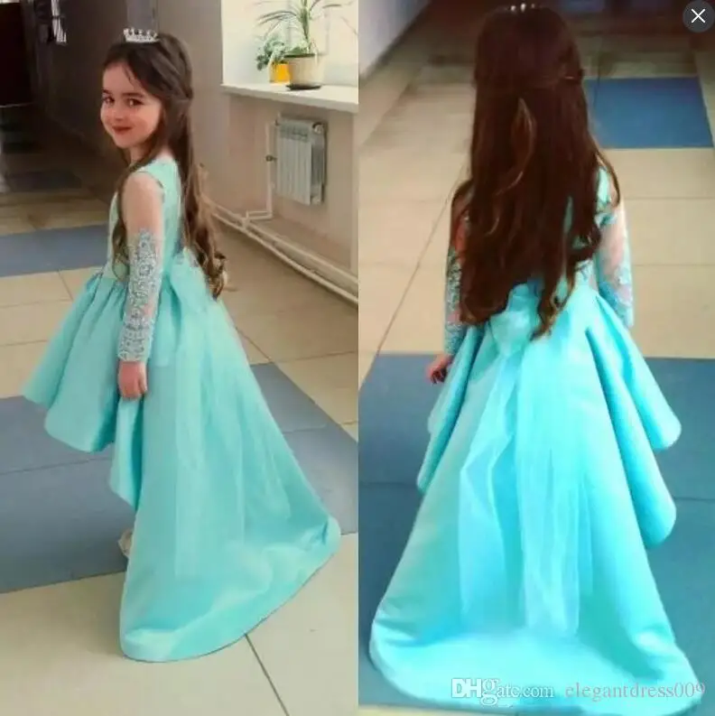 Недорогие красивые пышные платья мятно-зеленого цвета для девочек с длинными