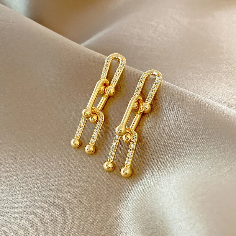 

2021New Retro Metal Chain Pendant Long Earring For Woman Temperament Party Earrings LuxuryJewelry Girl's Unusual Earrings Gift