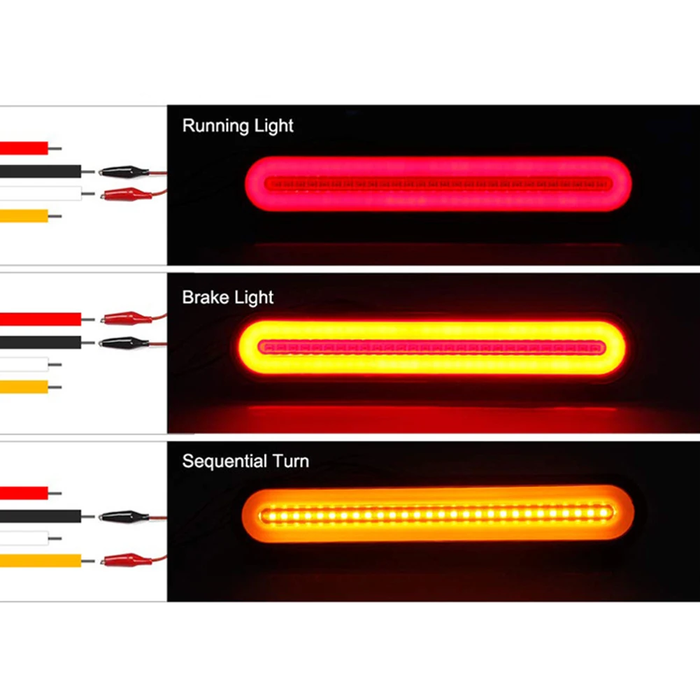 

2Pcs Truck Trailer Lorry Waterproof Brake Turn Signal Indicator LED Light Lamp Automobile Electric Accessories