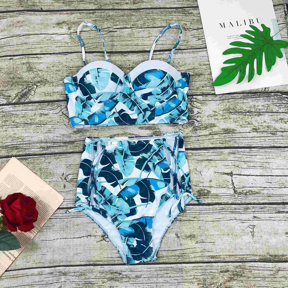 2019 сексуальный танкини цветочный винтажный купальник высокая горловина