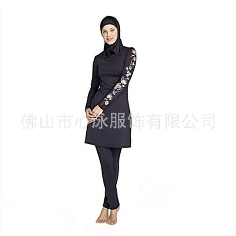 

Women Large Size Printed Floral Full Cover Muslim Swimwear Women Islamic Conservative Swimsuit Hijab Beachwear Bathing Sui