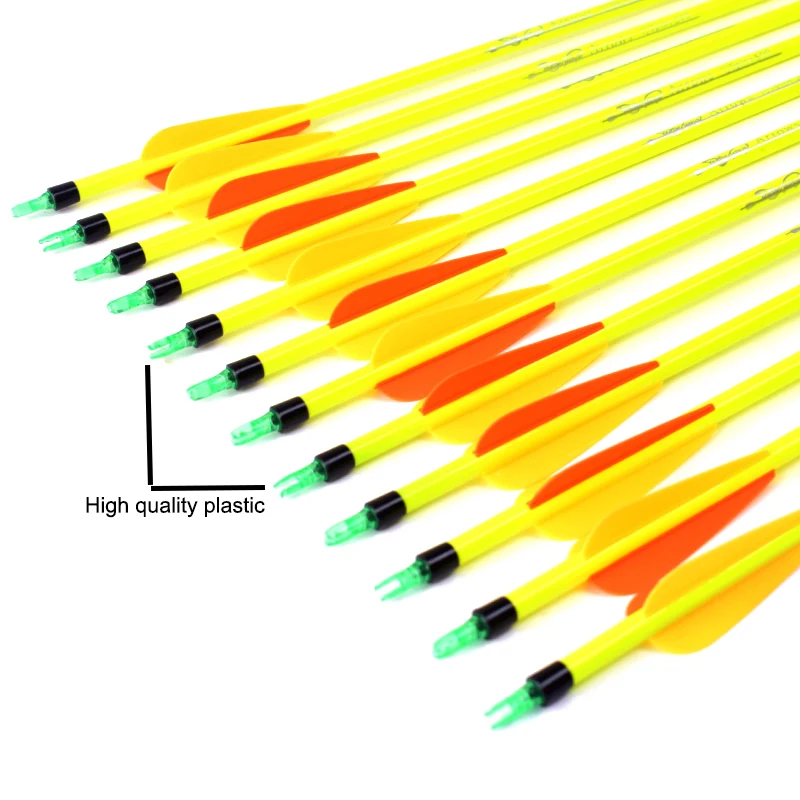 

12 Pcs 30 Inches Archery Arrows Yellow Shaft OD:7.8mm Spine 400 Carbon Arrows for Compound Bow and arrows Archery Hunting