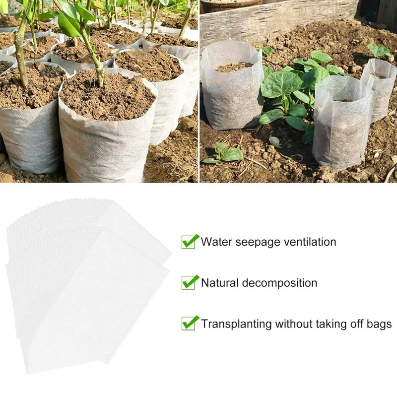 100 шт. нетканые ткани рост рассады сумки органические разложению разведение