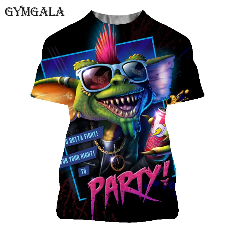

2021 Novelty 80s Horror Christmas Movie Lcon Men T Shirts Gremlins Gizmo Monster Gremlin Tee 3D Shirt Plus Size Clothing